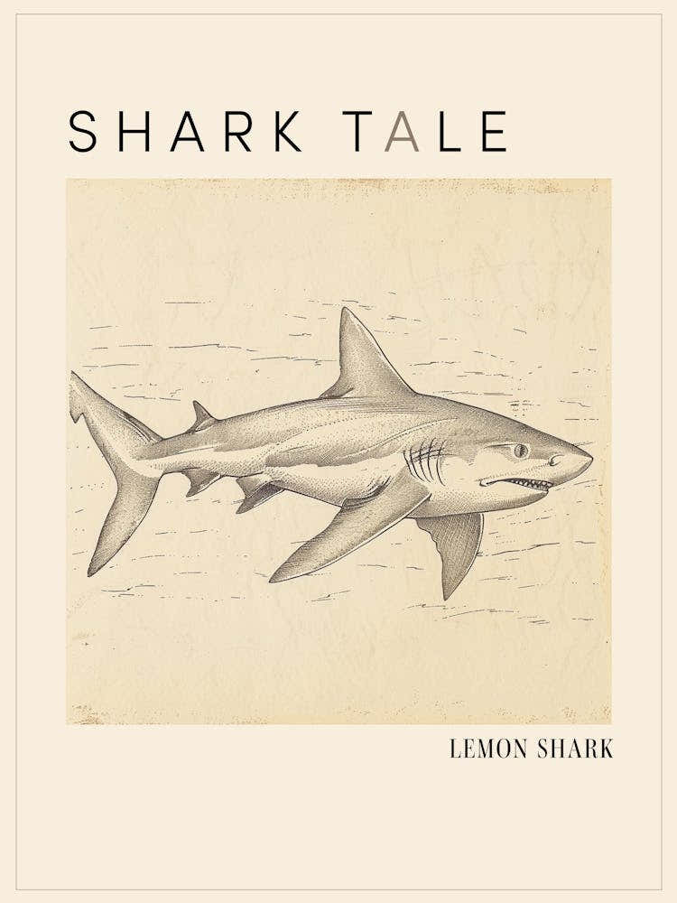 Lemon Shark Vintage Illustration 1 Poster