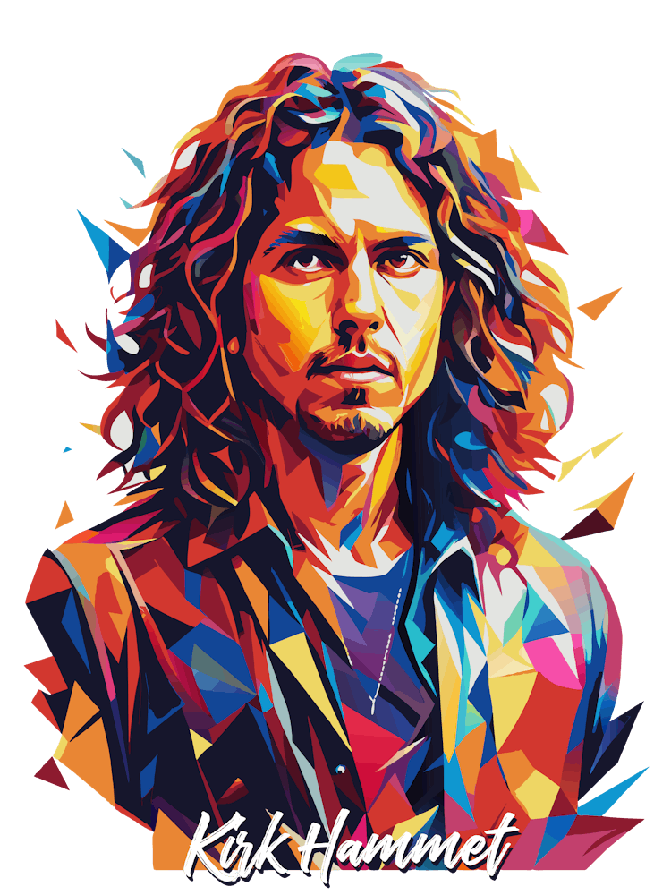 Kirk Hammet, Metallica 01 Portrait Music Icon Style WPAP Pop Art