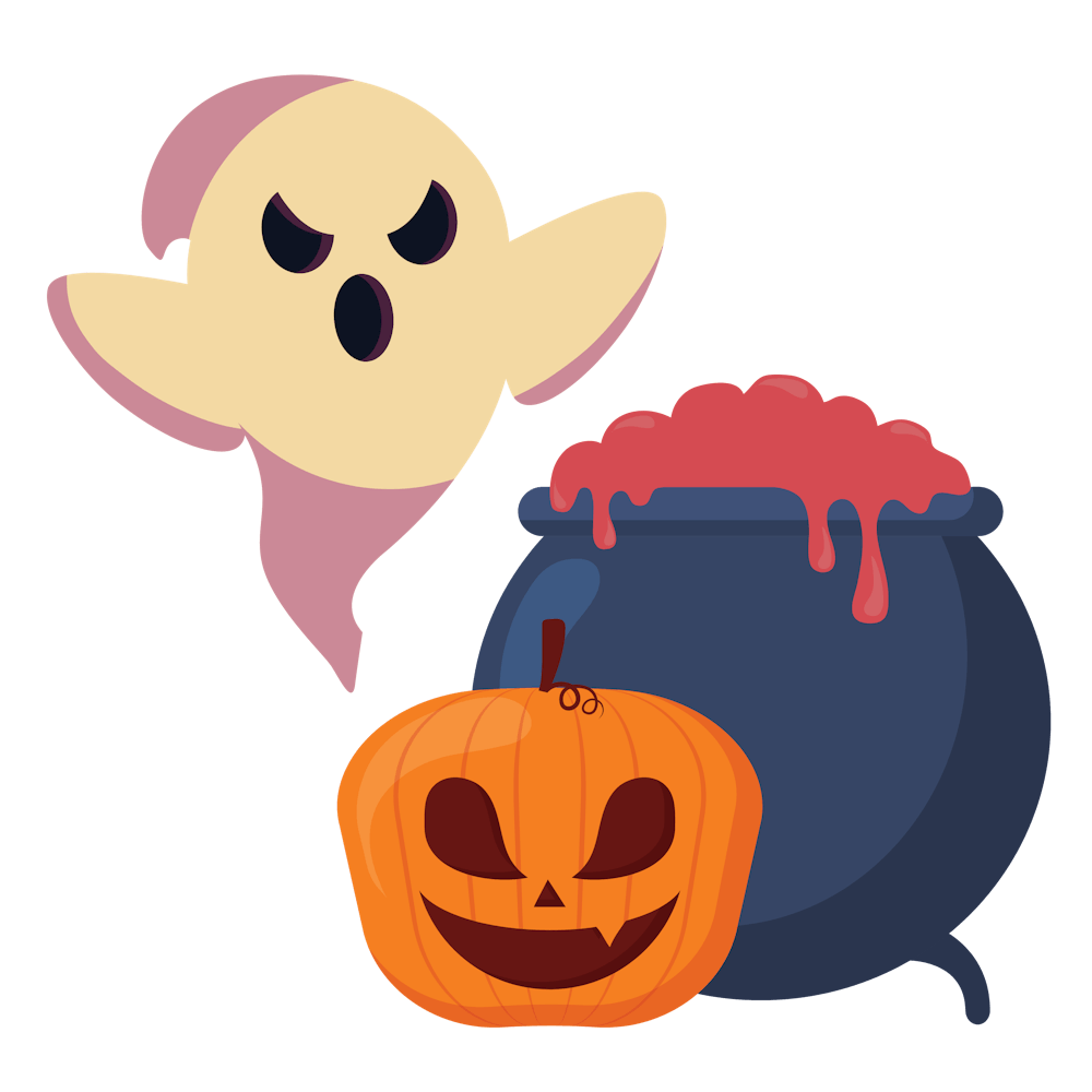 Halloween Pumpkins And Ghosts