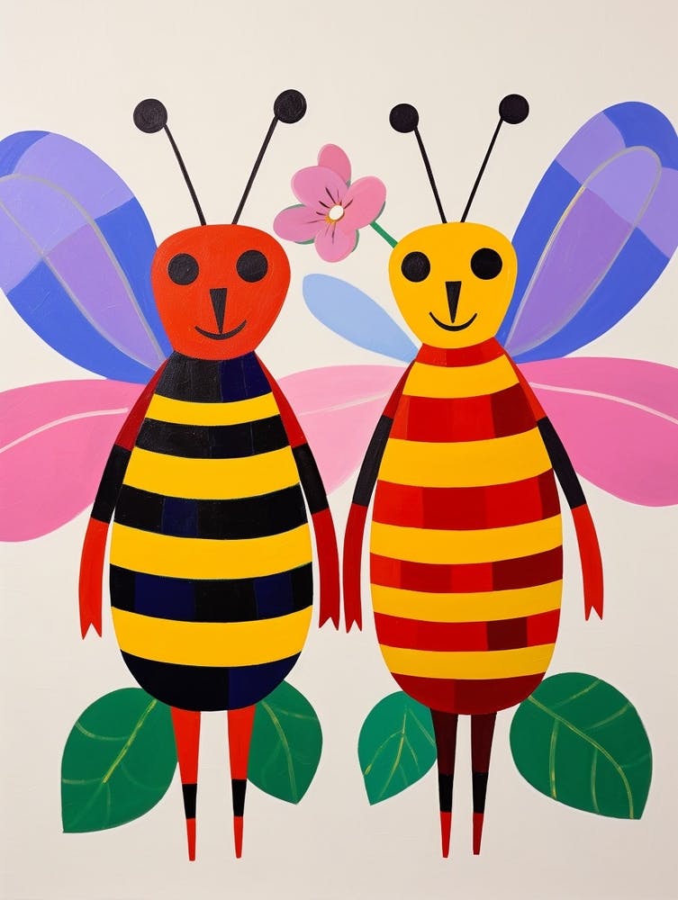Colourful Kids Animal Art Honey Bee