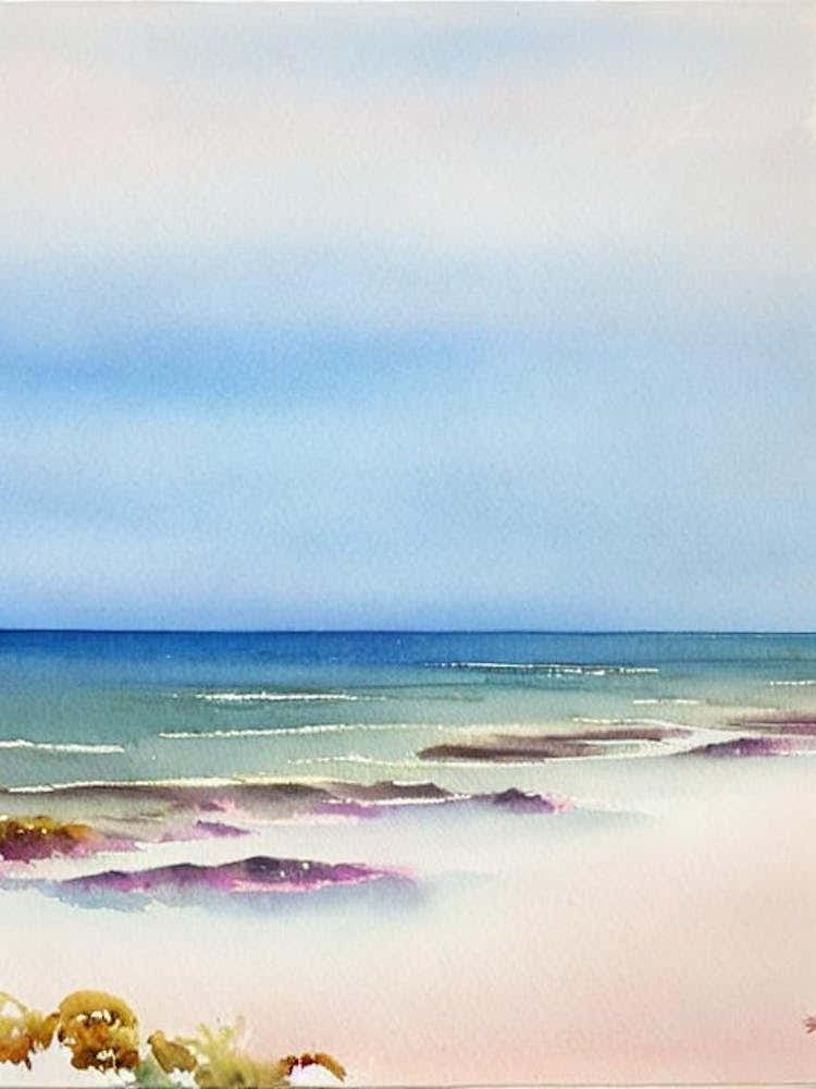 Bribie Island Beach 2, Australia Watercolour