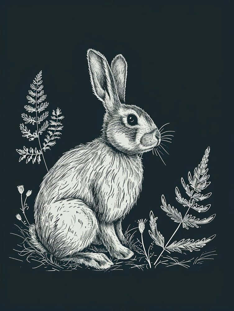 Flemish Giant Rabbit Minimalist Illustration 3