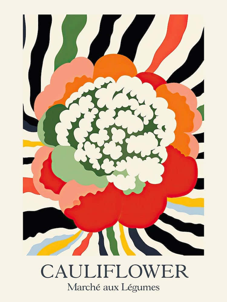 Marche Aux Legumes Cauliflower Summer Illustration 2