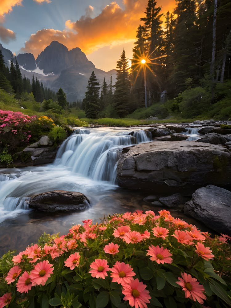 Sunset In The Mountains