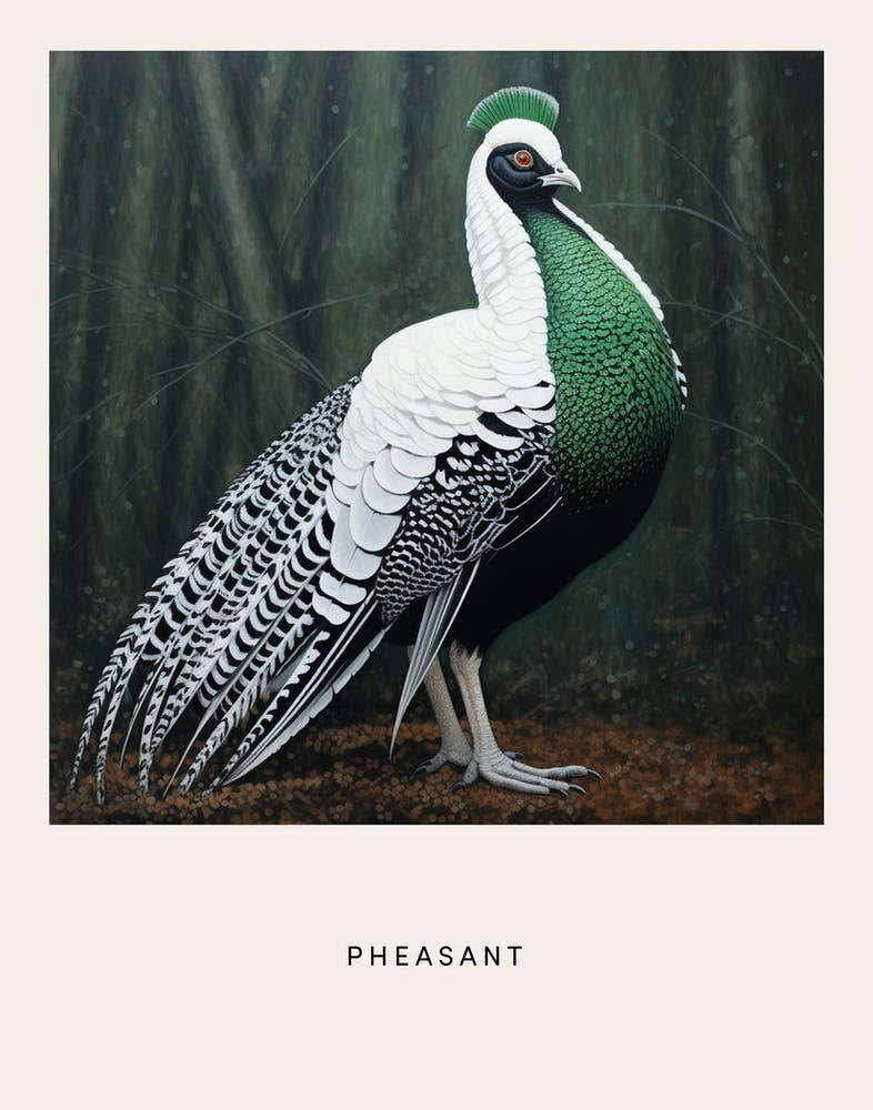 Ohara Koson Inspired Bird Painting Pheasant 3 Poster