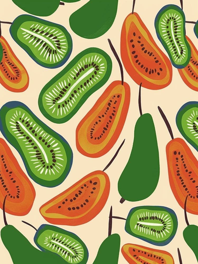 Abstract Fruit Pattern Illustration 1