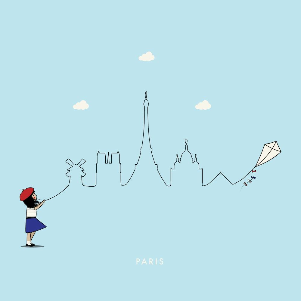 Paris Skyline Kite