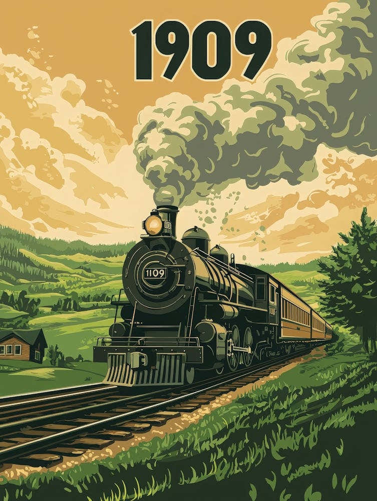 Aihrgdesign A Vintage Travel Poster Of A Powerful Steam Locom B921fb8f 4aaa 4605 B803 4605877cd1e1 0