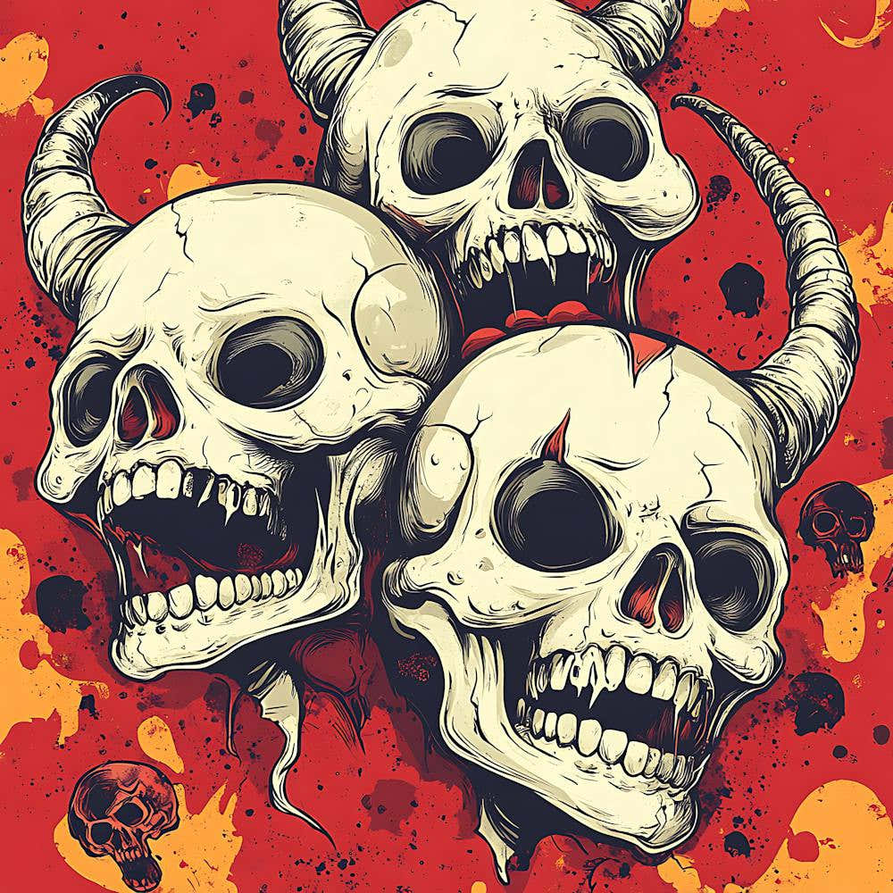 Spooky Halloween Skeleton Emojis Artwork 1