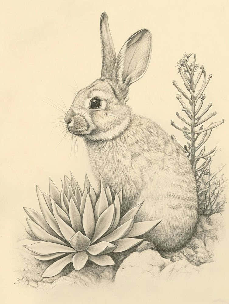 Satin Rabbit Drawing 3