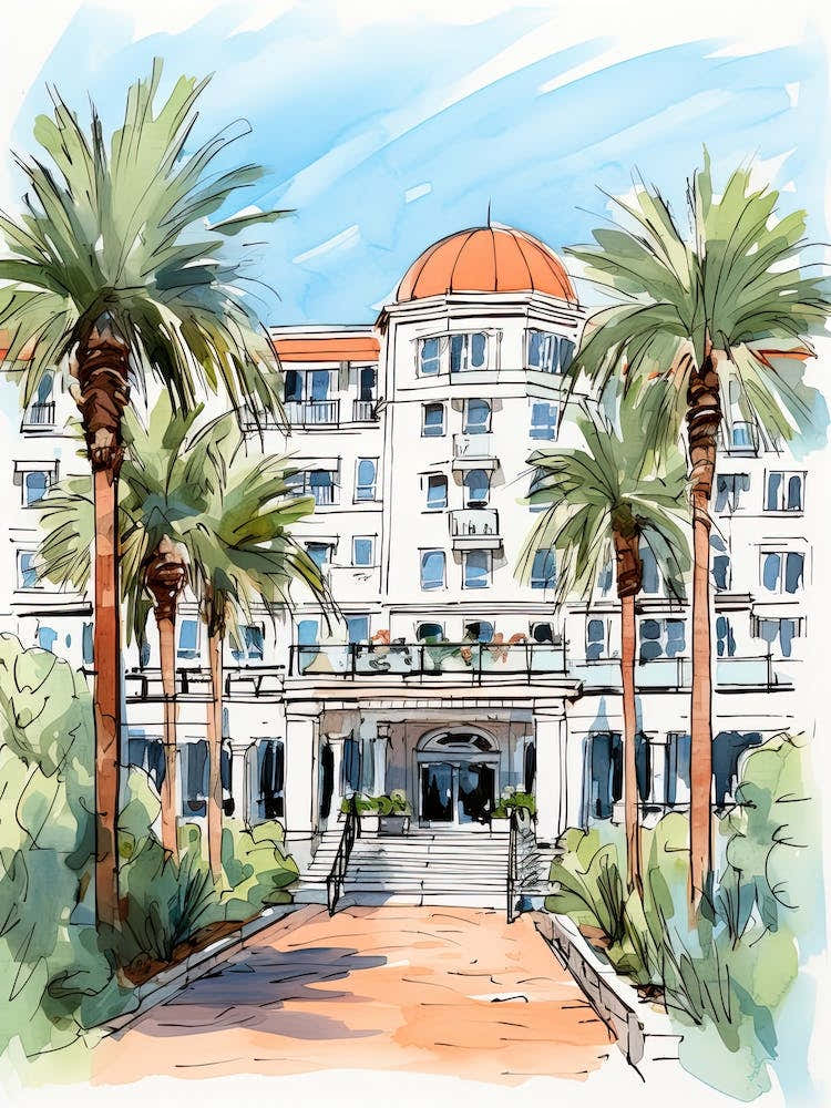 The Ritz Carlton Bacara, Santa Barbara   Santa Barbara, California   Resort Storybook Illustration 3