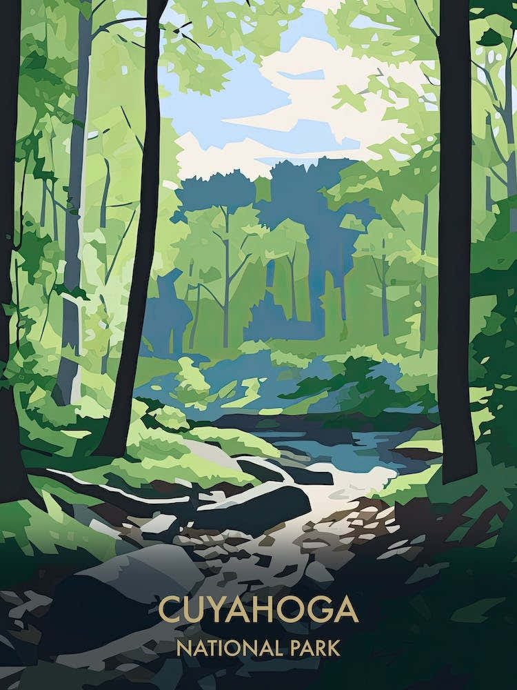 Cuyahoga National Park Travel Poster Matisse Style 2