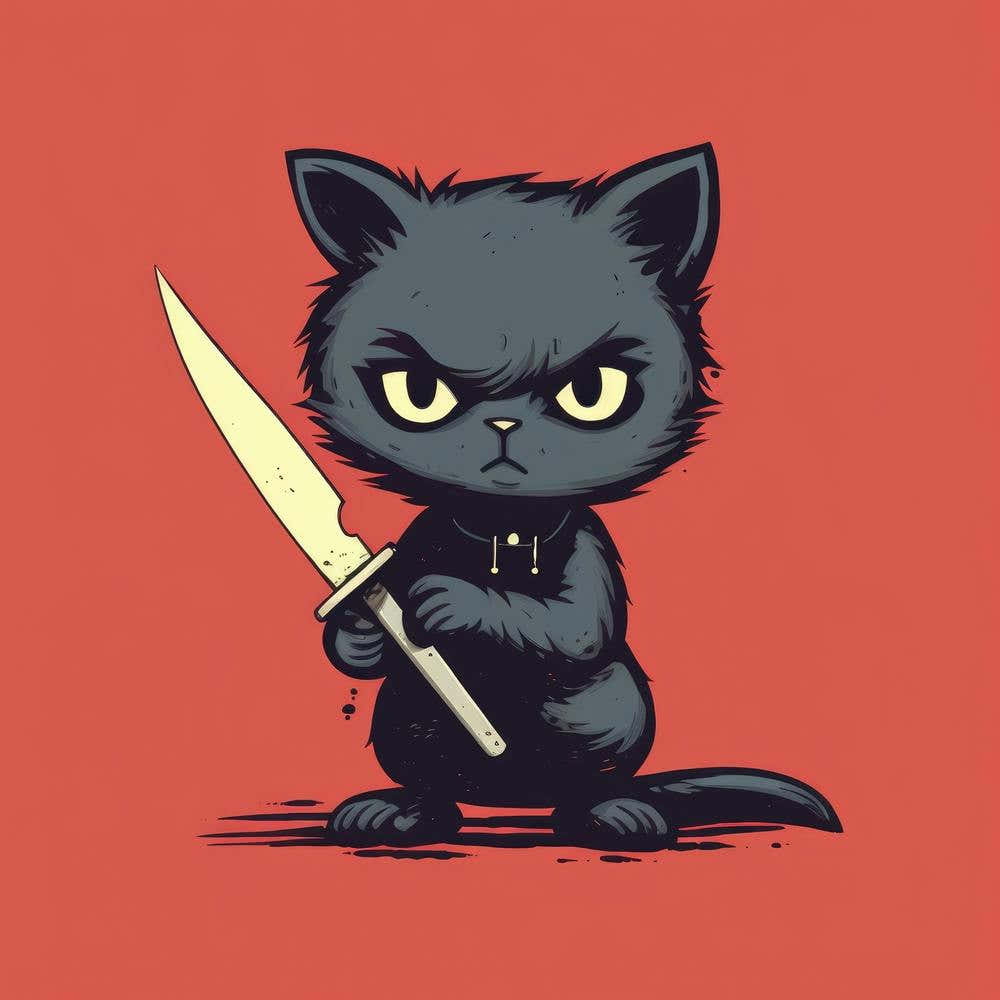 Cat With Knife