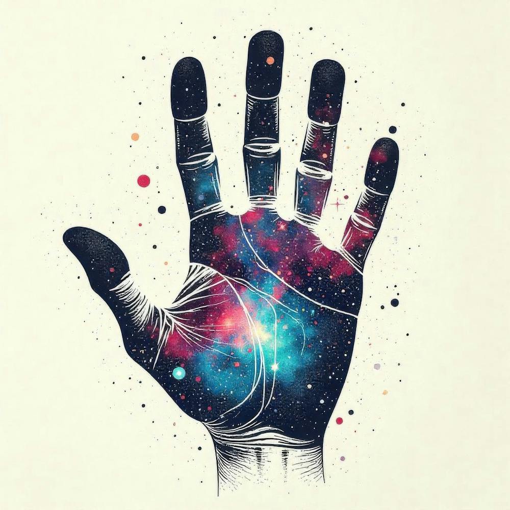 Galaxy Hand Canvas Art