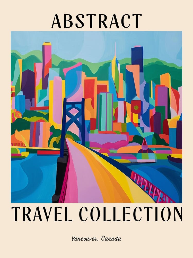 Abstract Travel Collection Poster Vancouver Canada 1