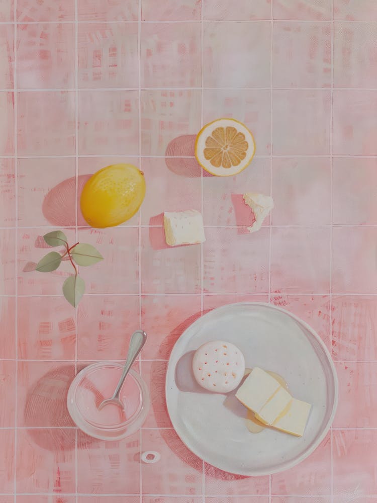 Pink Breakfast Food Crumpets 1