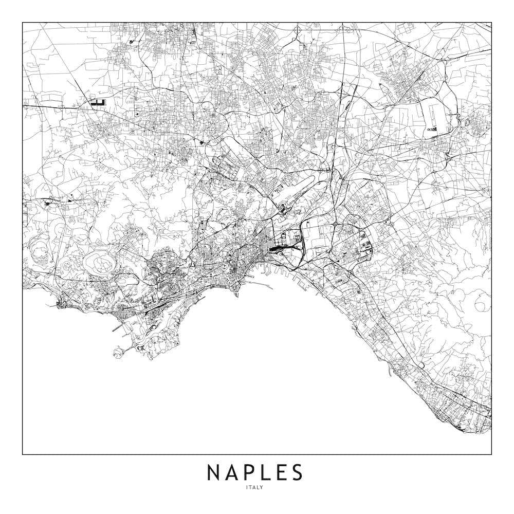 Naples White Map Square