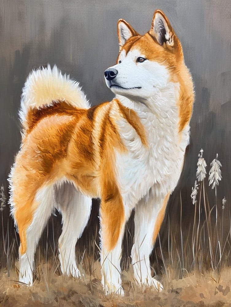 Akita Acrylic Painting 4