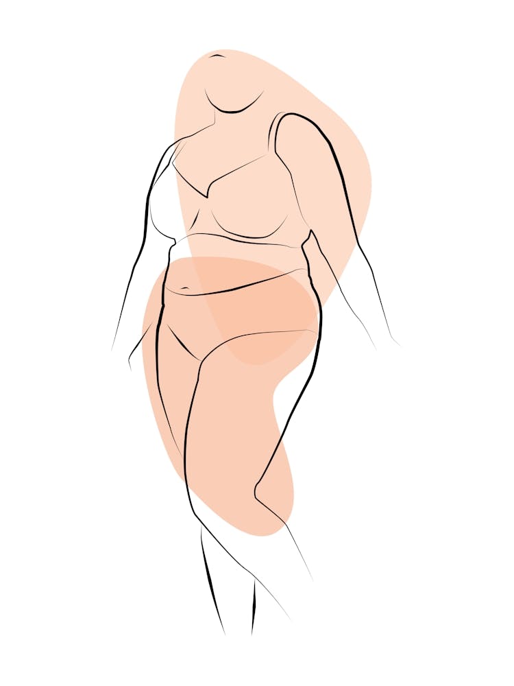 BBW (Big Beautiful Woman) Line Art