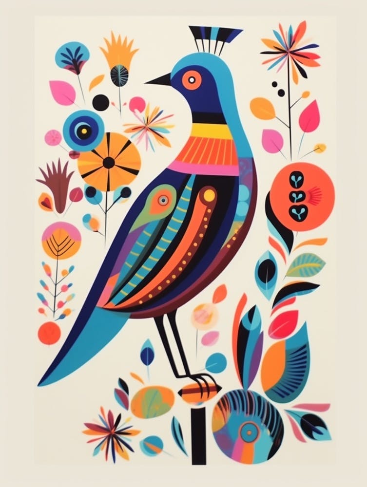 Colourful Scandi Bird Partridge 2