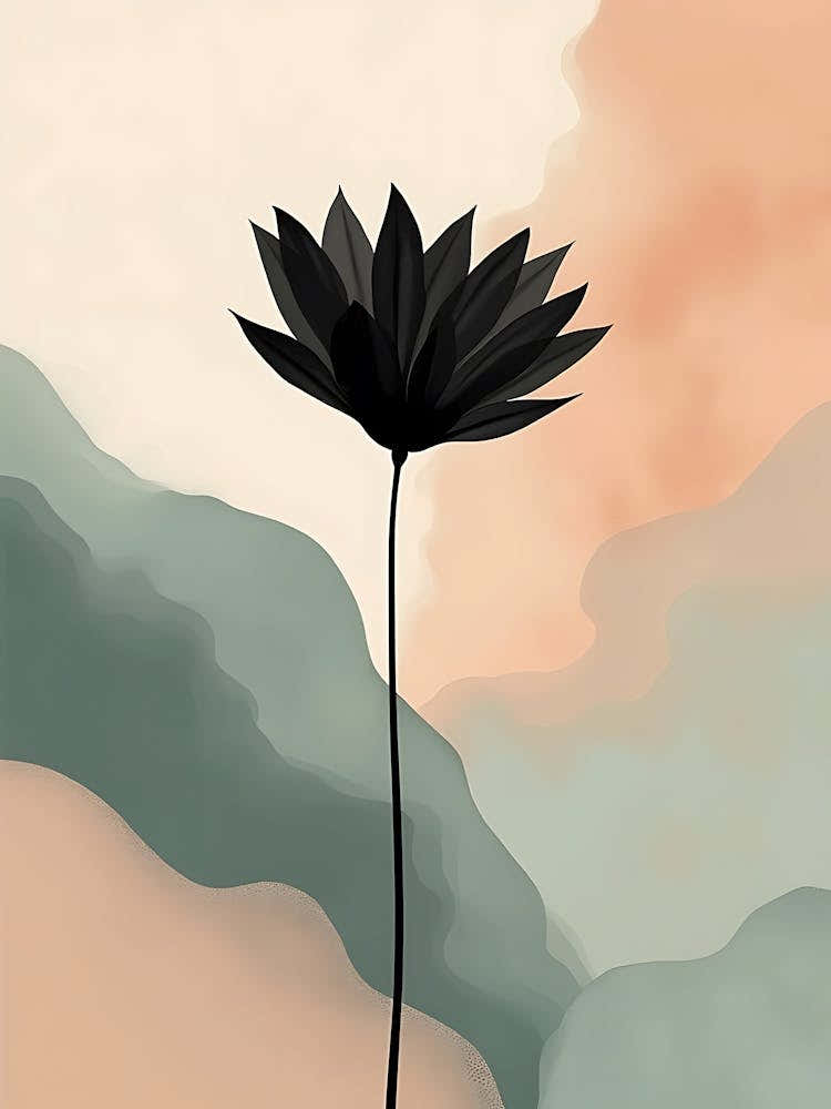 Muted Botanical Shapes in Blush and Beige Tones