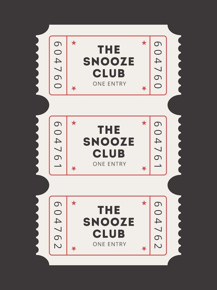 Snooze Club Black Poster