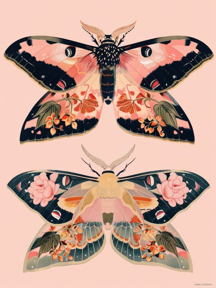 Textile Butterflies William Morris Style 3