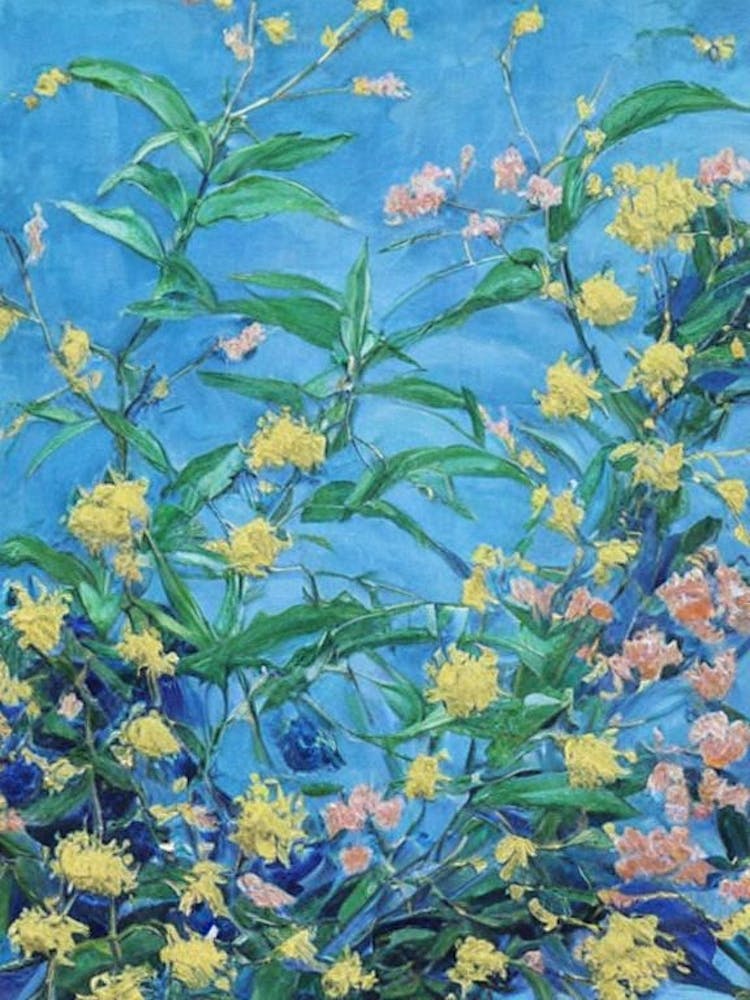 Goldenrod Floral Print Bright Painting 2 Flower