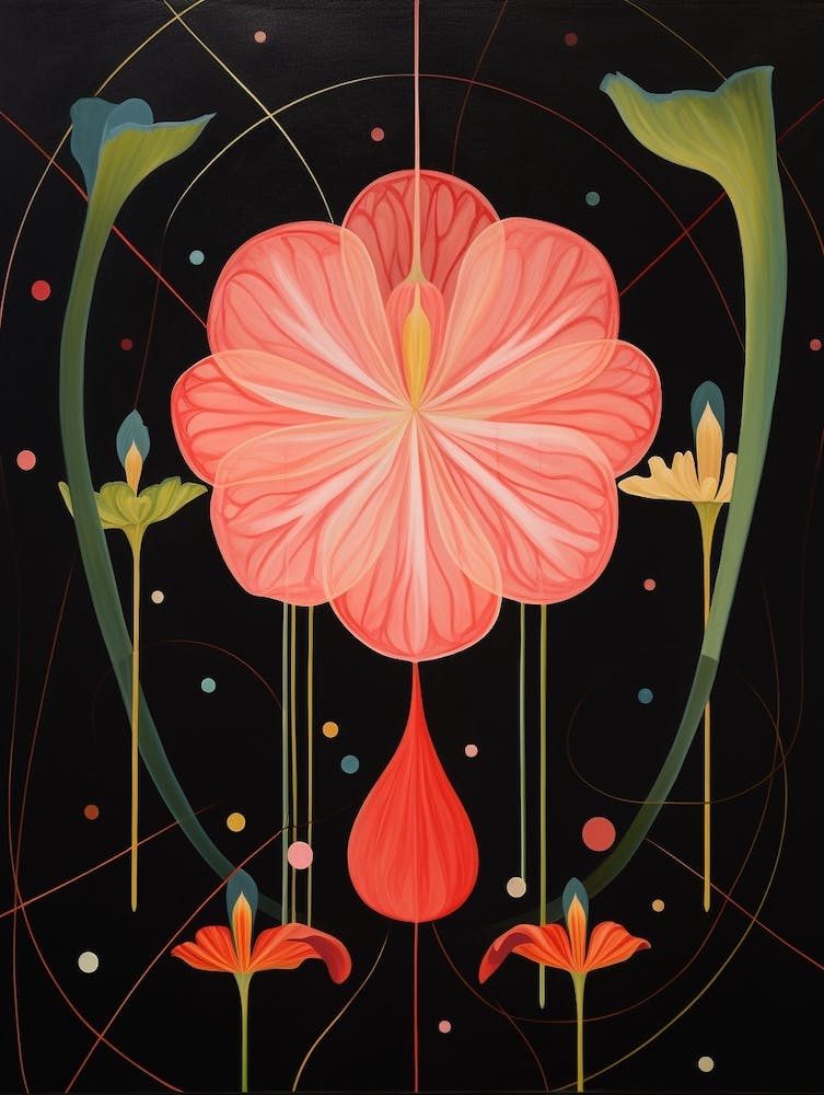 Amaryllis 2 Hilma Af Klint Inspired Flower Illustration