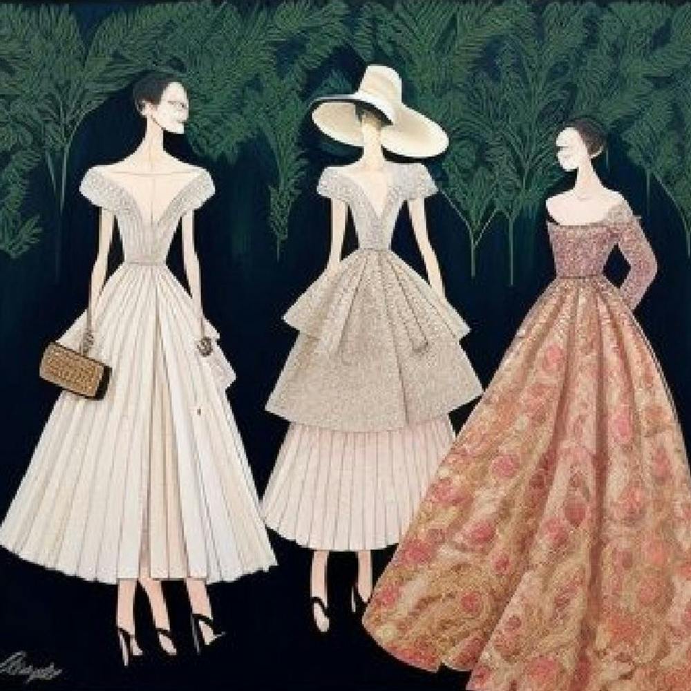 Three Ladies In Dresses