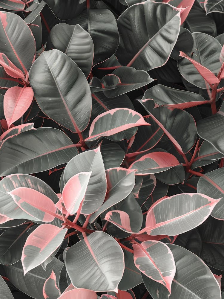 Pink And Grey Leaves