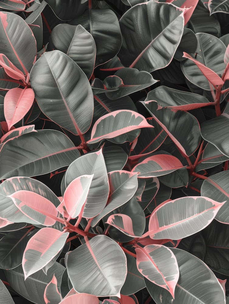 Pink And Grey Leaves