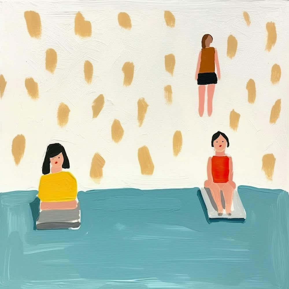 At The Pool, Tiny People Illustration 2