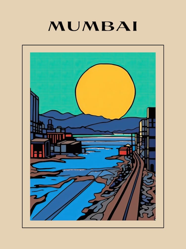 Minimal Design Style Of Mumbai, India 2 Poster