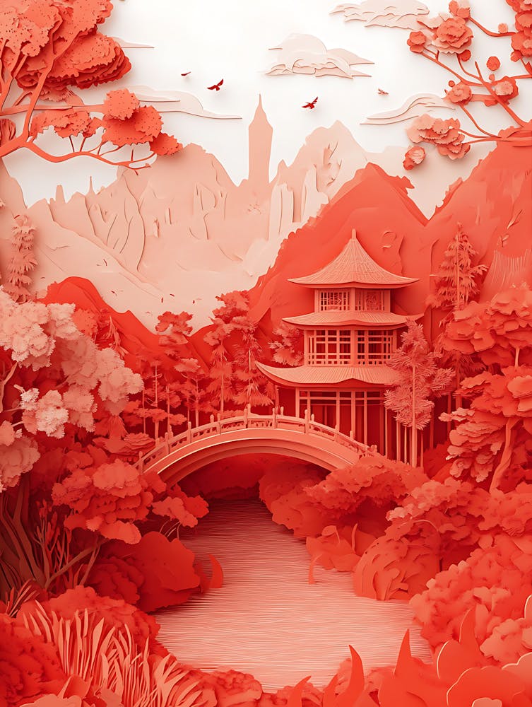 Beautiful Landscape Paper Craft Style 9