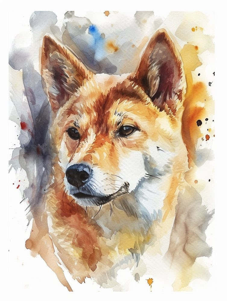 Shiba Inu Watercolor Painting 4