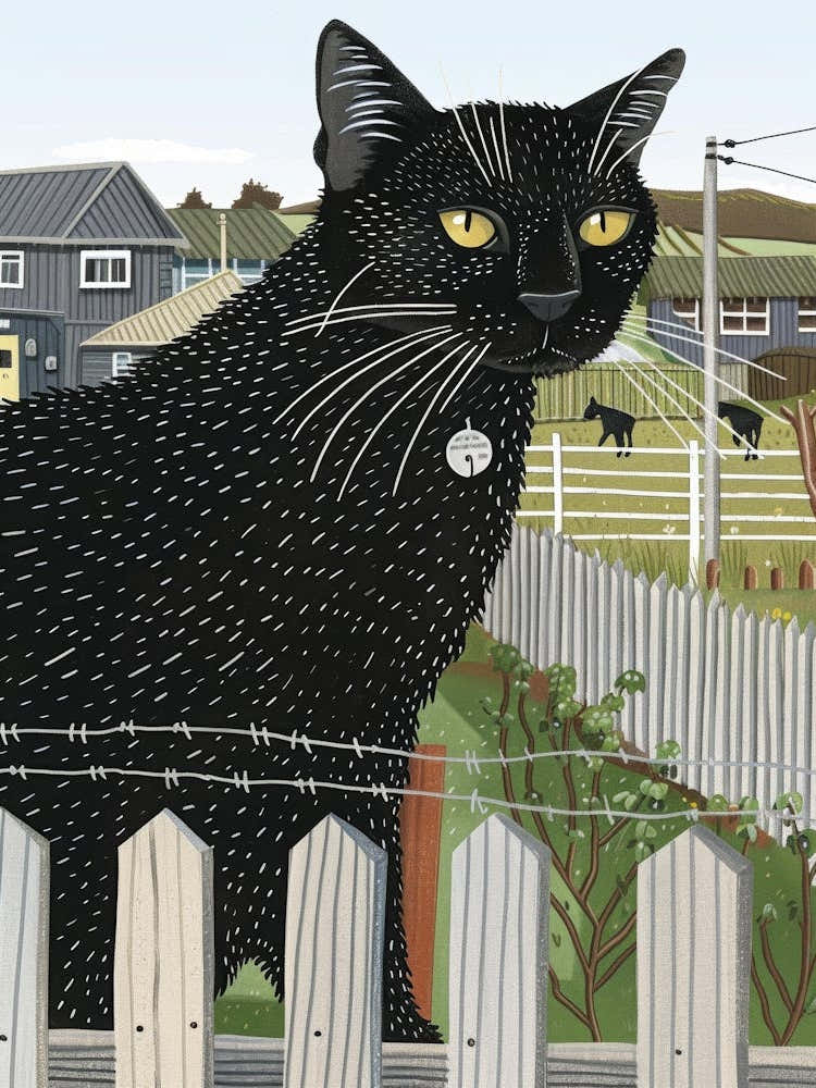 Black Cat On Fence 1