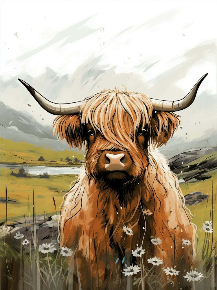 Highland Cow Illustration 1