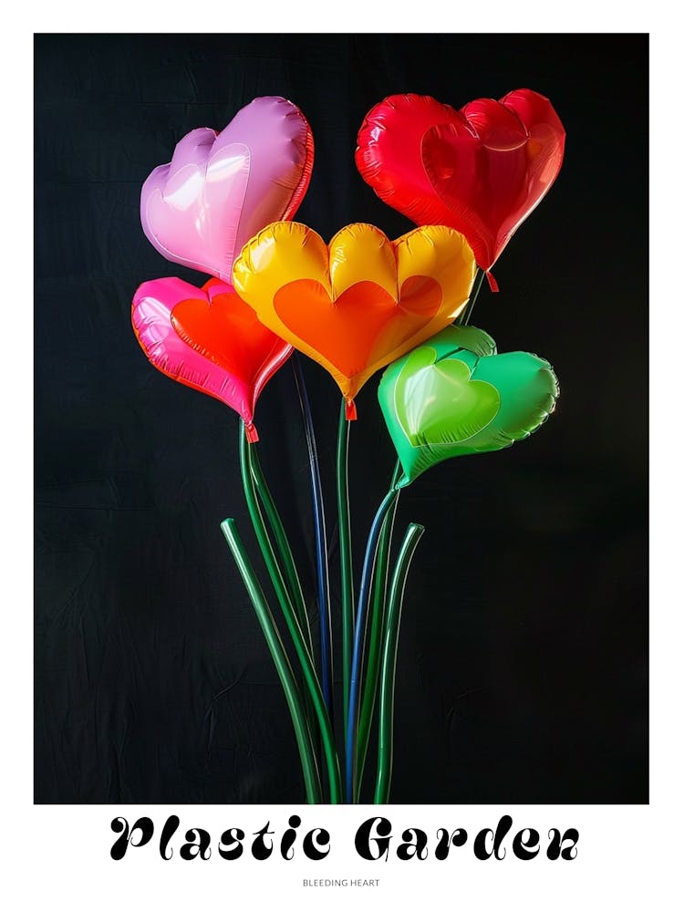 Bright Inflatable Flowers Poster Bleeding Heart 1