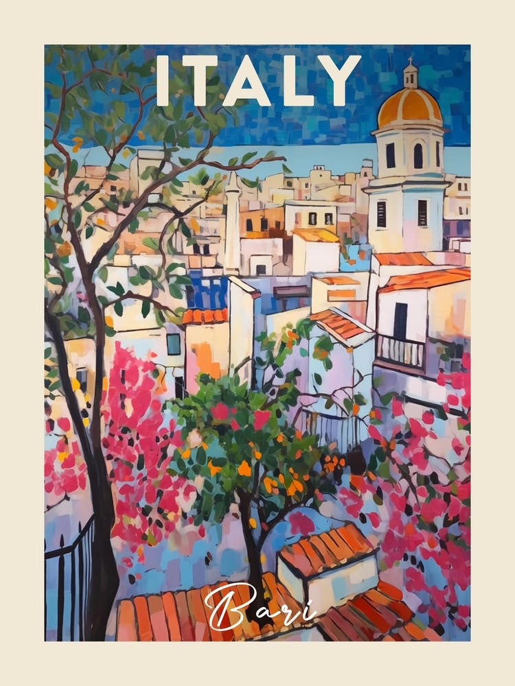 Bari Italy 3 Fauvist Painting  Travel Poster