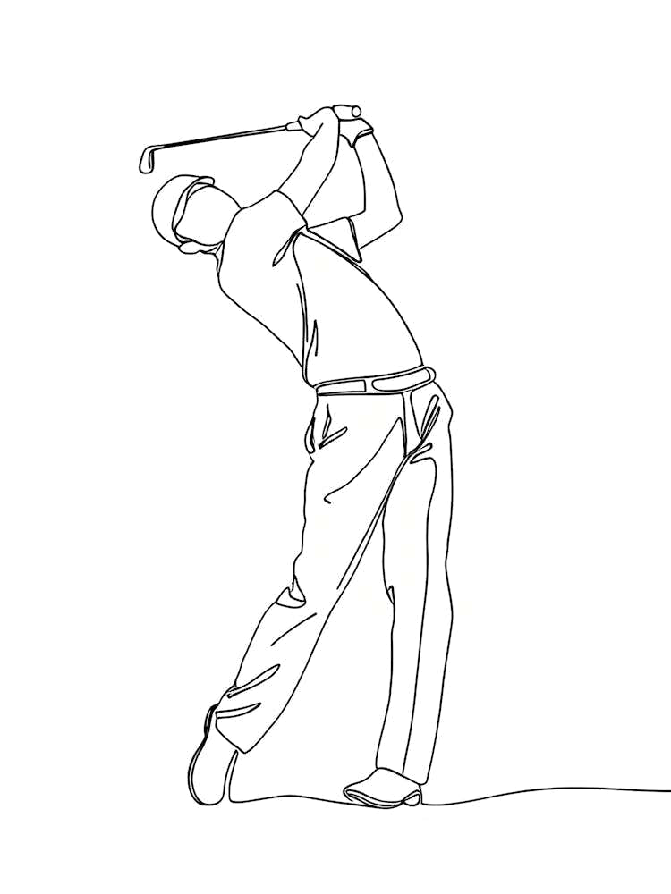 Golfer Swinging A Golf Club