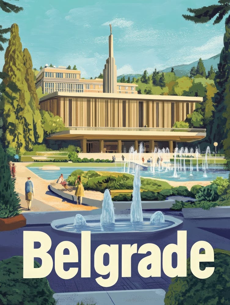 Aihrgdesign A Mid Century Modern Travel Poster For Belgrade 6