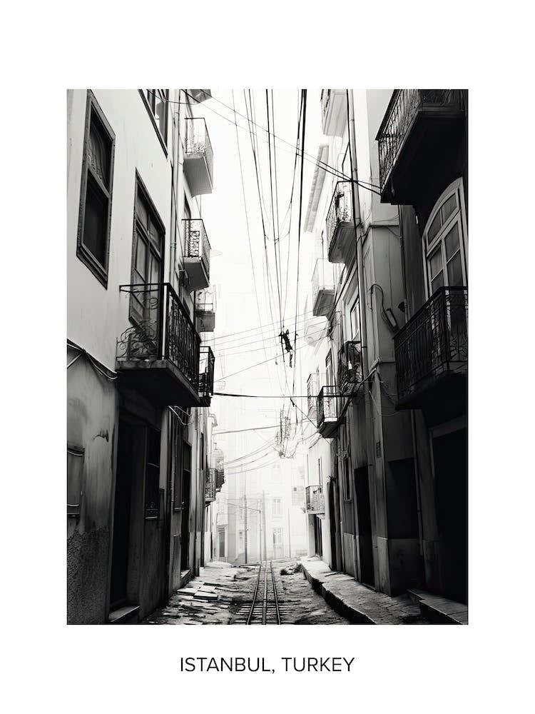 Poster Of Lisbon, Portugal, Photography In Black And White 4
