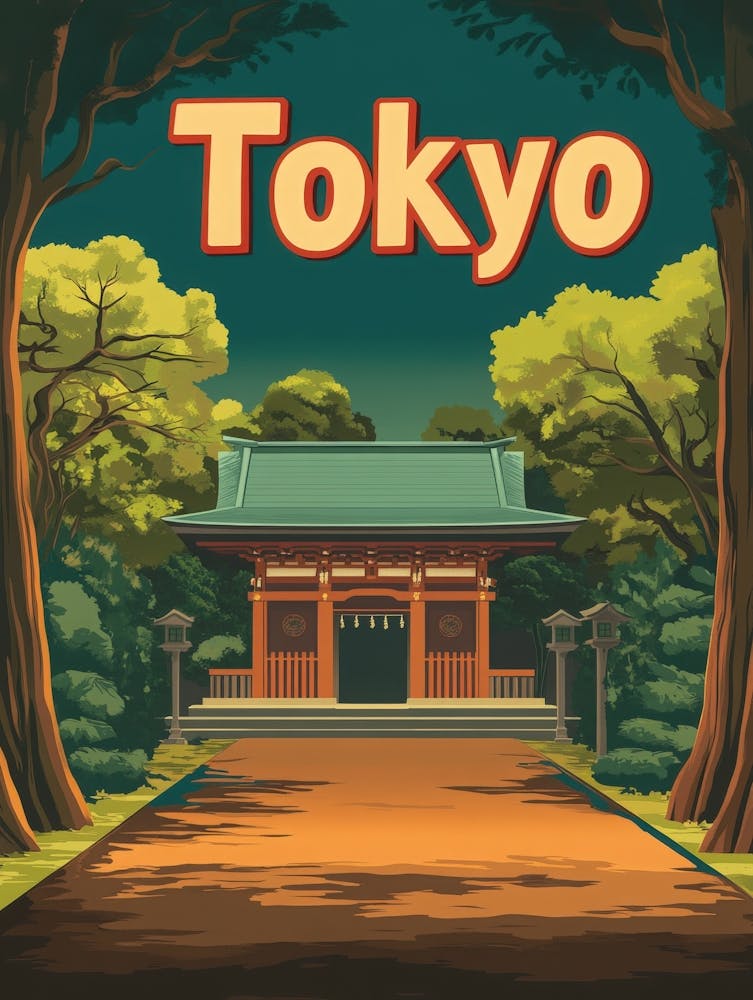 Aihrgdesign A Retro Travel Poster For Tokyo