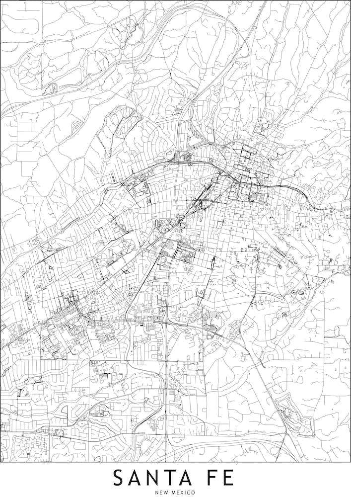 Santa Fe White Map