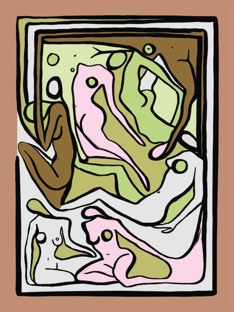 Ecstatic Nudes 5 Green