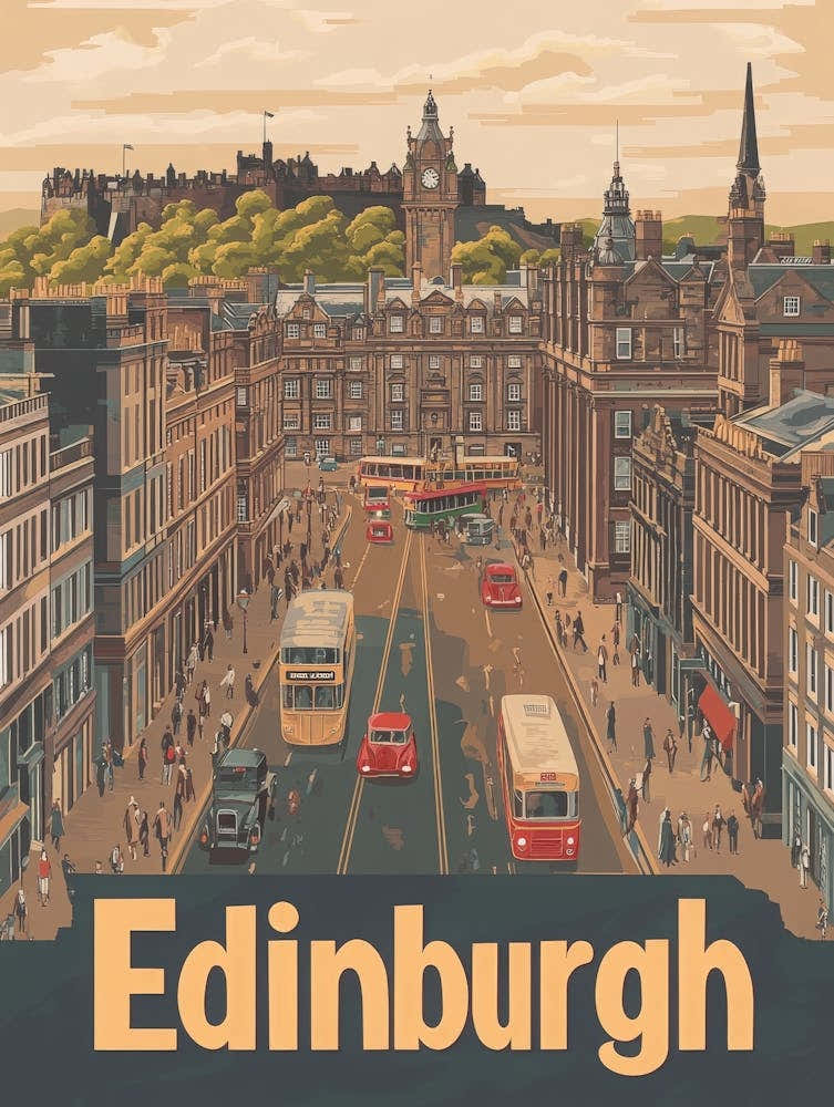 Aihrgdesign A Classic 1960s Travel Poster For Edinburgh 1