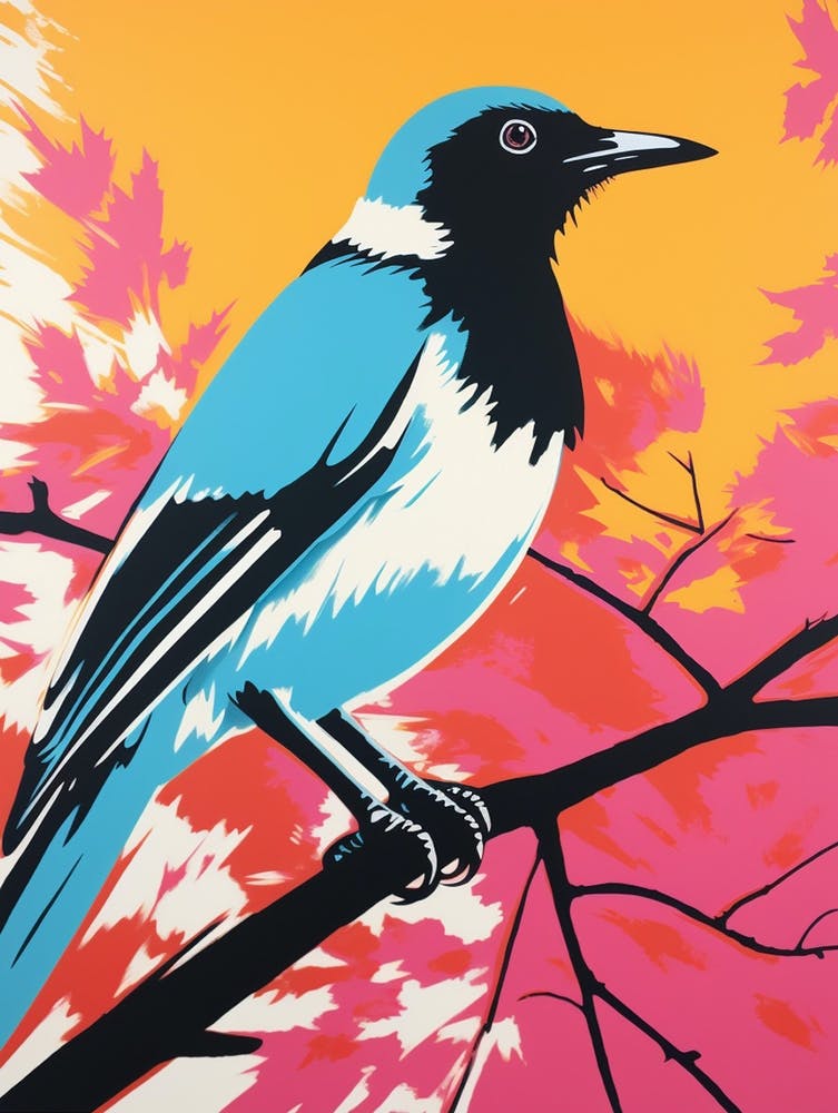 Andy Warhol Style Bird Magpie 2