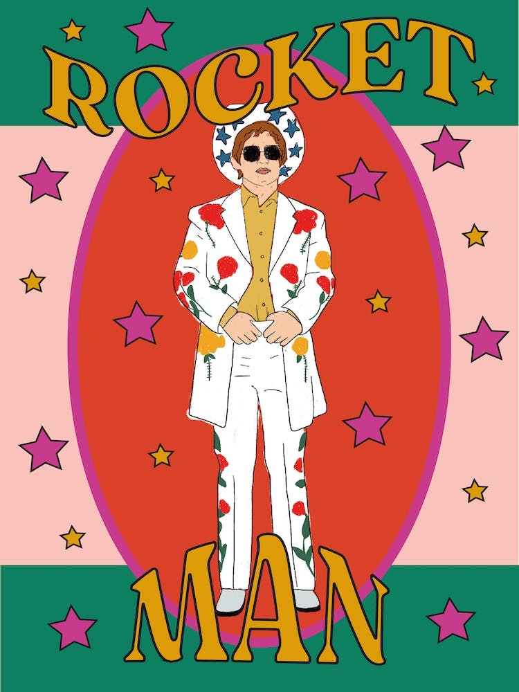 Rocket Man In Pink & Green