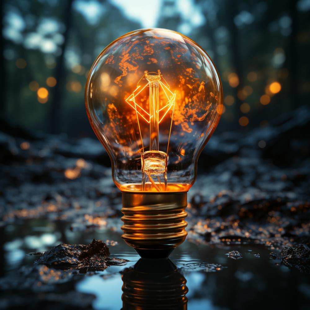 Light Bulb In The Forest